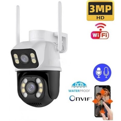 Çift Kameralı Su Geçirmez Onvif Wifi Akıllı Kamera 3MP ICS-7081