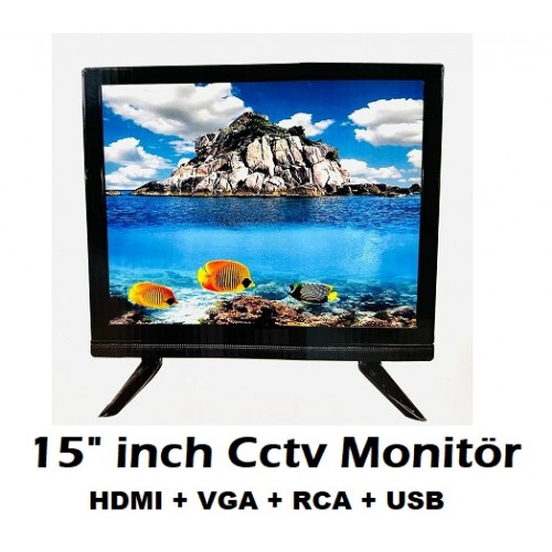 15 inç Monitör Hdmı-Vga-Rca-Usb Girişli 12 Volt Çıkış LDD-15