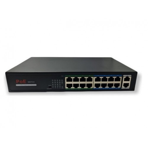 16 Port Poe Switch + 2 Port Uplink Gigabit sm-160