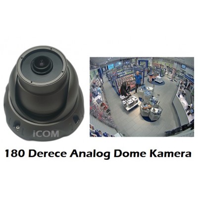 180 Derece Geniş Açı 1200 TVL metal Kasa Analog Dome Kamera İcomg-8210
