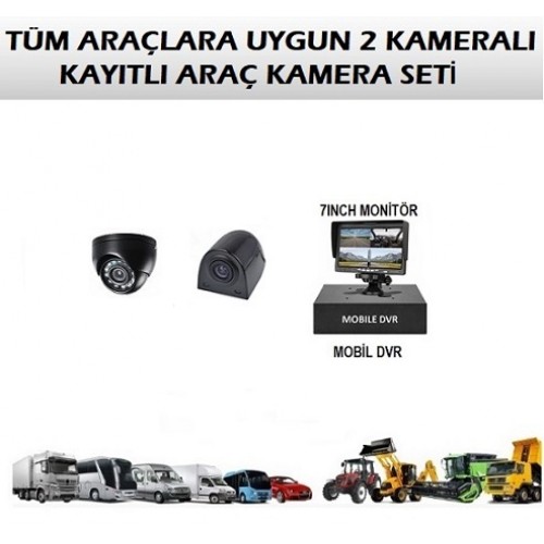 2 Kameralı Kayıtlı Araç Kamera Seti ICS-70 
