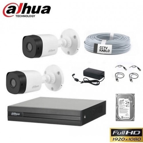 Dahua 2 Kameralı Hdcvi 1080p Bullet Paket Sistem