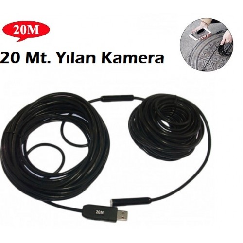 Yılan Kamera 20 Metre Uzunluğunda Telefonda Çalışan Endoskop Kamera End-7020