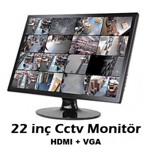 22 inç HDMI + VGA Full HD LED Monitör ICOM-2022