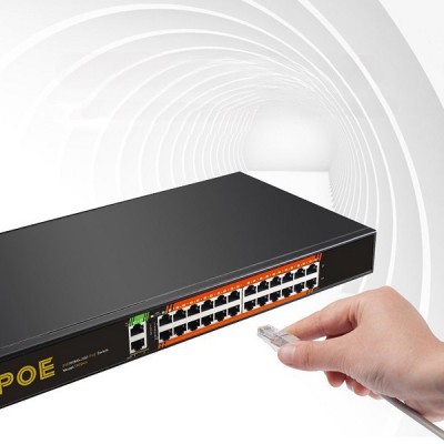 24 Port Poe Switch + 2 Port Uplink Gigabit sm-240