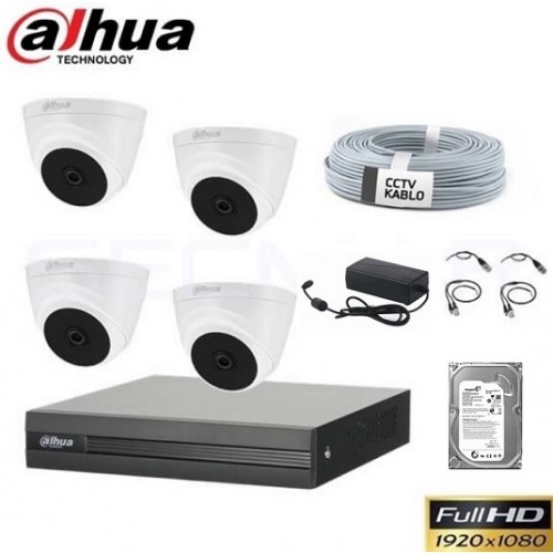 Dahua 4 Kameralı Hdcvi 1080p Dome Paket Sistem
