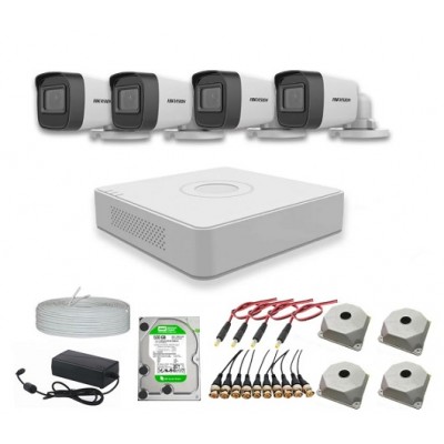 Hikvision 4 Kameralı Dış Ortam Güvenlik Kamera Seti