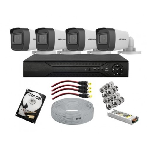 4 Kameralı Hikvision Güvenlik Kamerası Seti-320GB AC-680