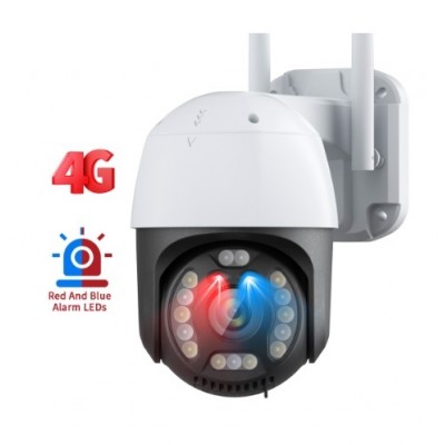 4G Sim Kartlı Kamera 4MP Polis Işıklı Ve Sirenli Yeni Model ICS-7950