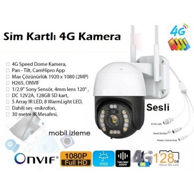 4g Sim Kartlı Ptz Hareketli Güvenlik Kamerası ICS-740