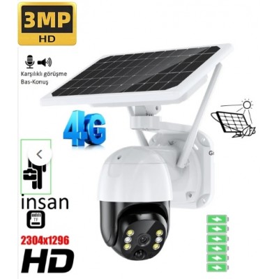 4g Sim Kartlı Güneş Enerjili Mobese Video Kamera 3MP ICC-8051