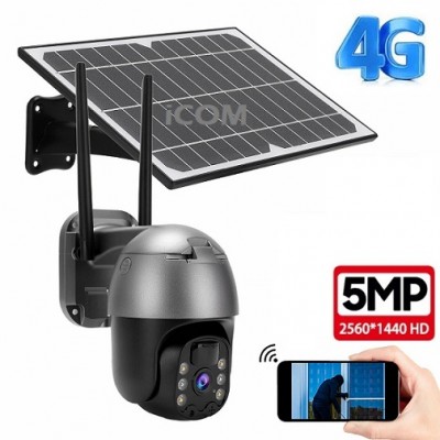Güneş Enerjili Kamera 5MP 4G Solar Güvenlik Kamerası ISS-23