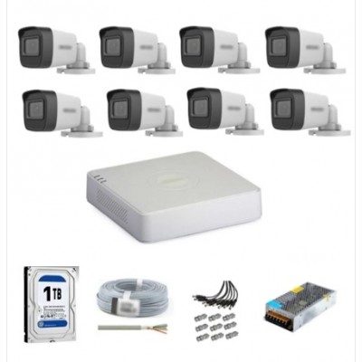 Hikvision 8 Kameralı Dış Ortam Güvenlik Kamera Seti