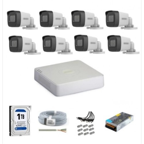 Hikvision 8 Kameralı Dış Ortam Güvenlik Kamera Seti