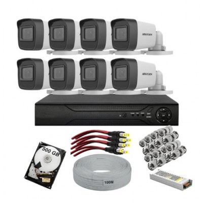 8 Kameralı Hikvision Güvenlik Kamerası Seti-500GB AC-690