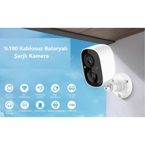 KABLOSUZ BATARYALI GÜVENLİK KAMERASI