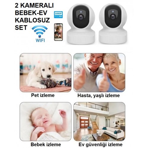 2 Kameralı Kablosuz Wifi Bebek Ev Kamera Sistemi ST-79
