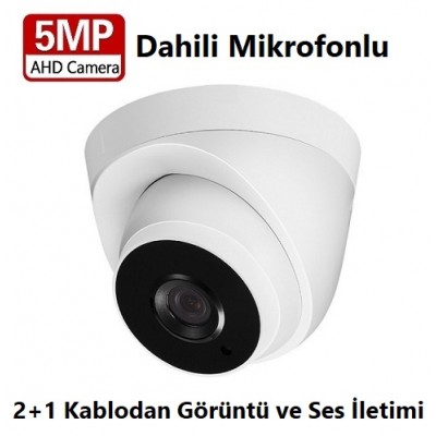 5MP Dahili Mikrofonlu Ahd Sesli Dome Kamera IX-80