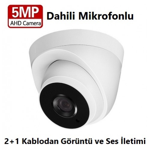 5MP Dahili Mikrofonlu Ahd Sesli Dome Kamera IX-80