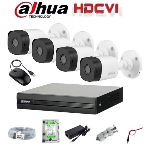 Dahua 2mp 4 Kameralı Dış Ortam Ahd Hd-Cvi Full Kamera Set