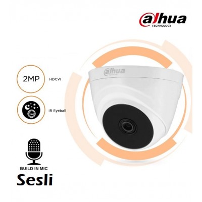 Dahua 2Mp Dahili Mikrofonlu Sesli Hdcvi Dome Kamera 1080P icd-20244