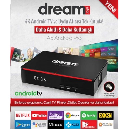 Dreamstar A5 Ultra HD 4K Android Uydu Alıcı