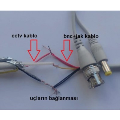 İcom Bnc Power Jak Fişli Güvenlik Kamera Kablosu Gri 100 Adet