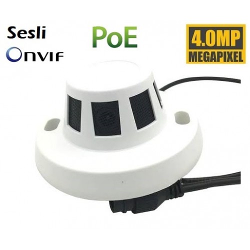 Duman Dedektörü IP Kamera 4MP Poeli Sesli PR-40