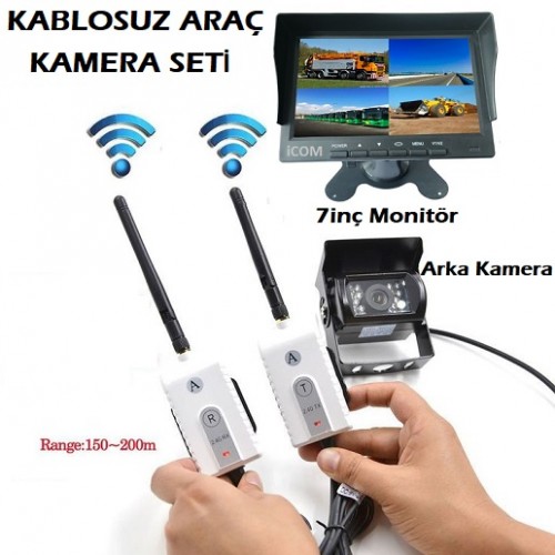 Kablosuz Kamyon Otobüs Kamera Seti Monitör dahil 2.4Ghz WM-240