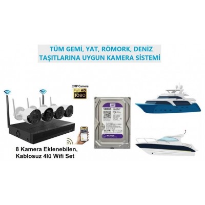 TEKNE VE YATLAR İÇİN KABLOSUZ GEMİ KAMERA  SİSTEMİ