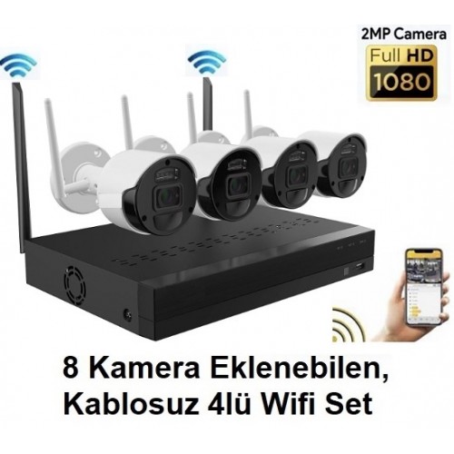 4 Kameralı 2MP Wifi Kablosuz Kamera Seti ST-78