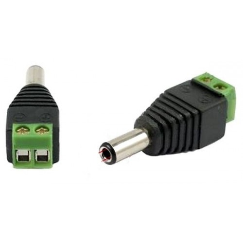 Vidalı Klemensli Kamera Güç Jakı - Erkek Jak İcom