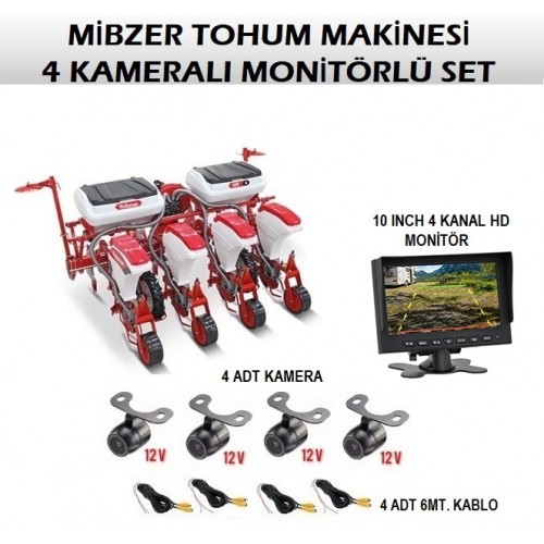 Mibzer Havalı Tohum Makinesi 4lü Araç Kamera Seti
