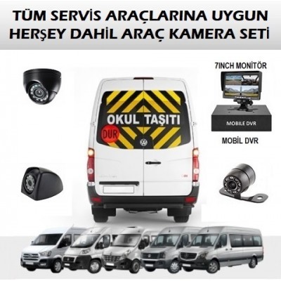 Okul Servisi Kamera Seti Kayıtlı 3 Kameralı CR-70