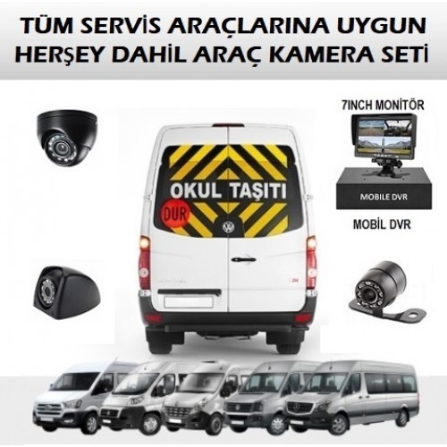 Okul Servisi Kamera Seti Kayıtlı 3 Kameralı CR-70