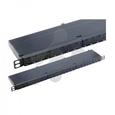 Oring FTP Cat6a 24 Port 10G Patch Panel - 0.5U Right Angle PPC6AF24R05