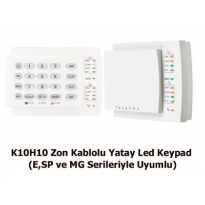 Paradox K10H 10 Zone Led Keypad Dikey Yatay