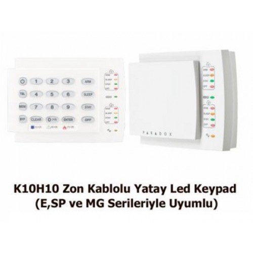 Paradox K10H 10 Zone Led Keypad Dikey Yatay