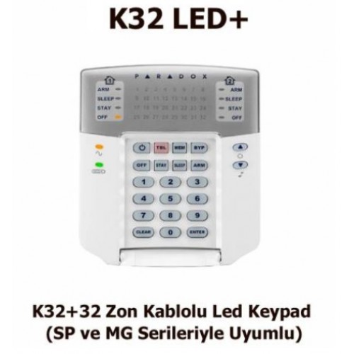 Paradox K32+ 32 Zon Kablolu Led Keypad