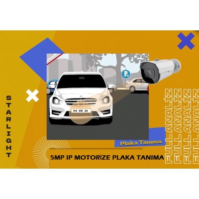 Plaka Tanıma Kamerası Kendinden Yazılım 5MP Motorize Ip Kamera ICS-2641