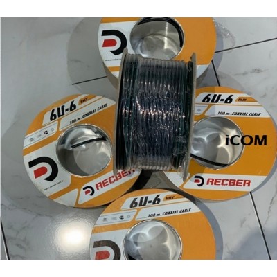 Reçber RG6U6 Kaliteli Uydu Anten Kablosu -Tam Bakır 100 Metre - Siyah Top