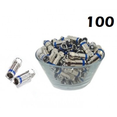 Rg6 Sıkmalı F Konnektör - 100 Adet İcom
