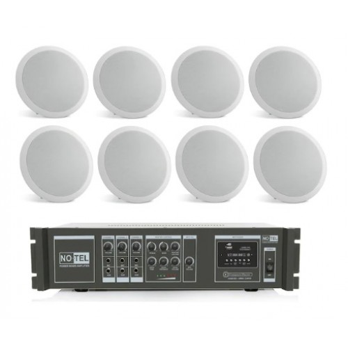 Tavan Hoparlör ve Amfi Ses Sistemi Paketi Trafolu 8'li ICM-403