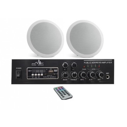 Tavan Hoparlör ve Amfi Ses Sistemi Paketi Trafolu 2li ICM-409