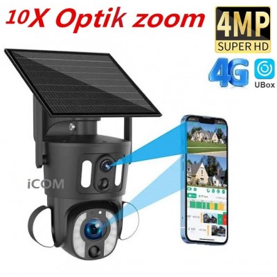 4MP Çift Kameralı PTZ Destekli 4G Ubox 10x Zoom Kamera ICC-2950