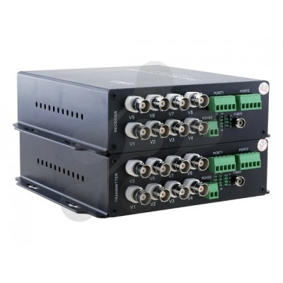 Uptech KX1056 Fiber Media Converter - 8 Video + 1 Data
