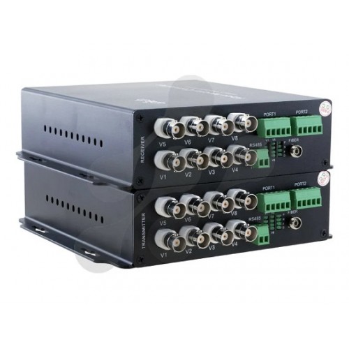 Uptech KX1056 Fiber Media Converter - 8 Video + 1 Data