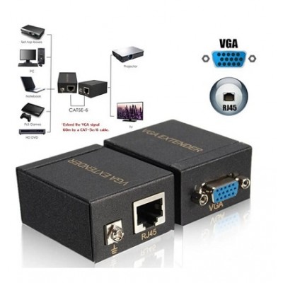 Vga Extender (adaptörsüz) Cat5 Cat 6 Ile 60 Metre Vga Uzatma Icom