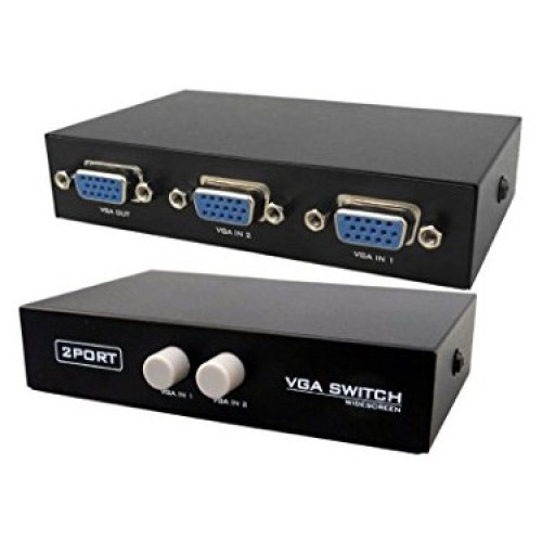 VGA Switch 2 Port Çoklayıcı Çoğaltıcı Splitter DVR uyumlu