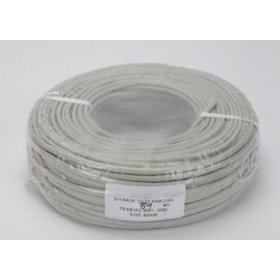 CCTV Kablo 2+1 0,50mm 100 Metre - Bakır Kaliteli  Kamera Kablosu